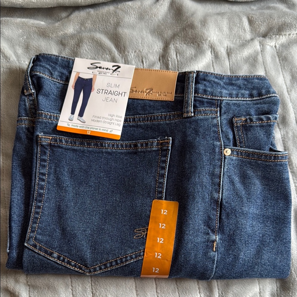 Seven7 Women's Slim Straight Leg Jeans - Blue